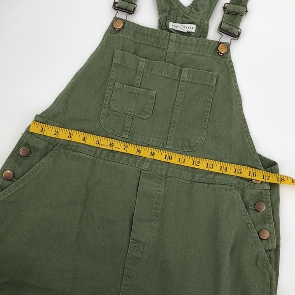 Aeropostale Solid Twill Skirtall Size L Bob Overall Carpenter Style Skirt Jumper - Picture 9 of 16